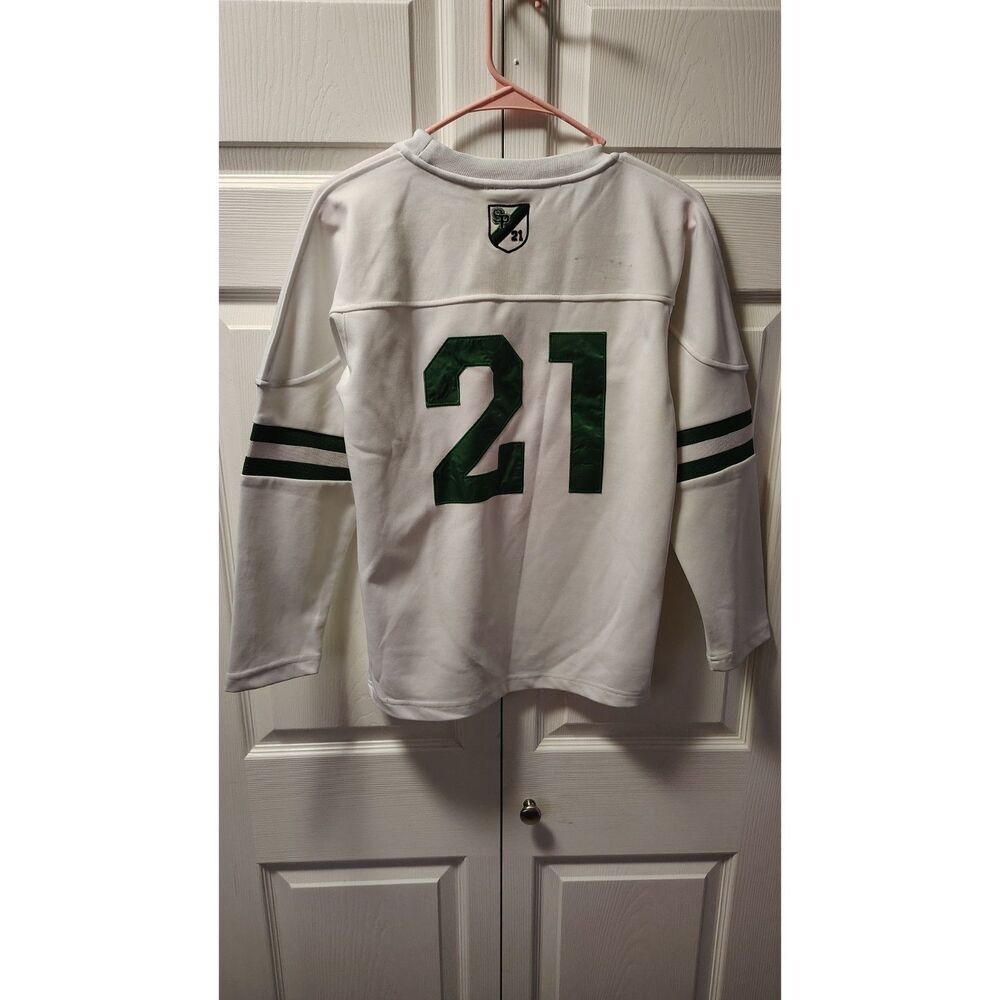 Vintage Y2K South Pole Small White And Green Long Sleeve Sweater Jersey